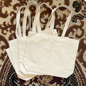 Set of 4 Cream Tote Bags